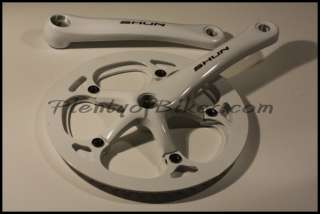 Steel construction. Includes steel outer chain guard. Color White 