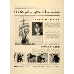  Captain James Barker Cunard Line   Original Print Ad