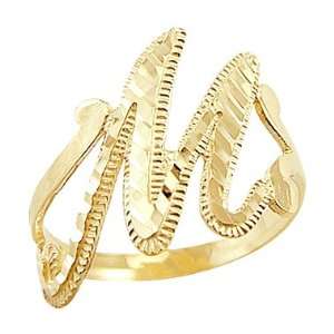    Size  8.5   14k Yellow Gold Initial Letter Ring M Jewelry
