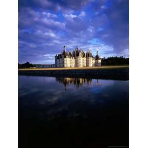 Chateau De Chambord Reflected in Moat, Chambord, France Photographic 
