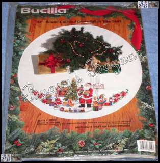 Bucilla SANTA CLASSIC TREE SKIRT Counted Cross Stitch Christmas Kit 