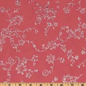   Knit Floral Glitter Red Fabric By The Yard Arts, Crafts & Sewing