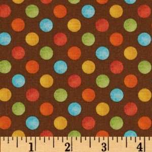  44 Wide Cliffords Puppy Days Dots Chocolate Fabric By 