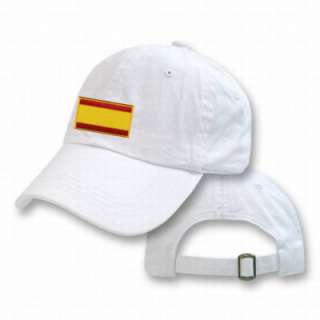 SPAIN SPANISH WHITE FLAG COUNTRY EMBROIDERY EMBROIDED CAP HAT  