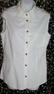 Dolce Gabanna White Cotton Sleeveless Top Shirt M  