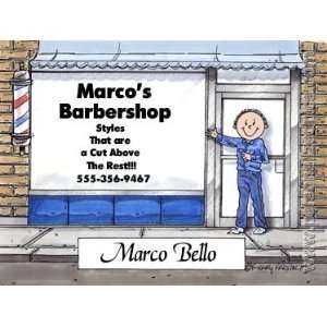  Personalized Keychain or Fridge Magnet   Barbershop   Male 