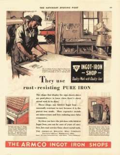 1929 AD Armco Ingot Iron Shops, Middletown, Ohio advertising  
