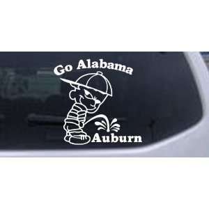 White 12in X 11.3in    Go Alabama Pee On Auburn Car Window Wall Laptop 