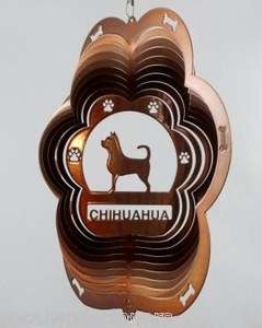 Wind Spinner 12  Stainless Steel Copper Chihuahua Dog Great Gift Dog 
