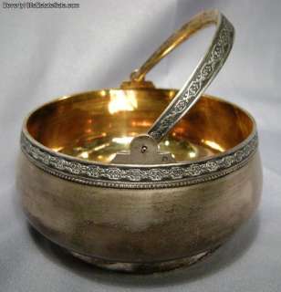 Antique Russian 875 Silver Gilt Basket  