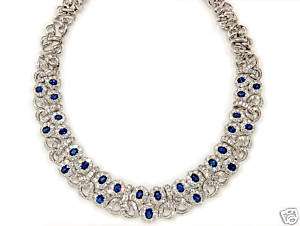 over 78cts Diamond and Sapphire Necklace and Bracelet  