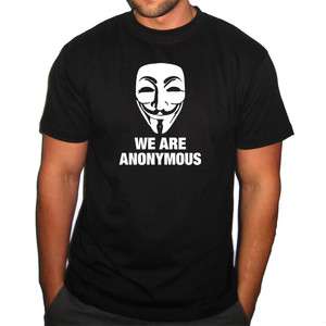 WE ARE ANONYMOUS PIPA SOPA ACTA V for Vendetta Hackers T shirt  
