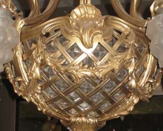 Antique French Louis XV Style Bronze Chandelier  