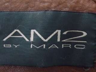 Mens leather jacket medium brown Marc AM2 L full zip vintage 80s 