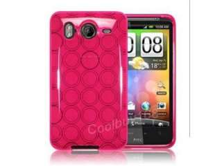 Pink TPU Circle Gel Case Skin HTC Desire HD/ Inspire 4G  