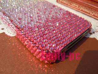 Handmade Bling Swarovski Crystal Case Cover For iPhone 4 4G 4S Pink 