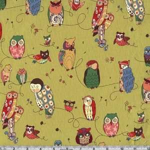  45 Wide Spotted Owl Green Tea Fabric By The Yard Arts 