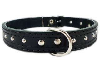 Studs Leather Dog Collar 16 21 Medium Large  