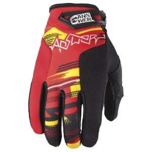  ANSWER SYNCRON PRISM MX MOTOCROSS GLOVES RED/YELLOW SM 