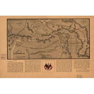 1908 Civil War map Petersburg, Virginia, History 