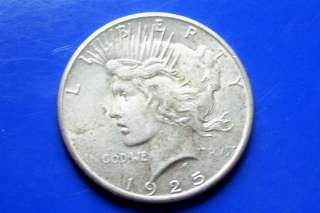 1925 PEACE DOLLAR 90% SILVER INVESTMENT CHOICE CIRC COND  