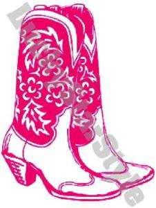 Nail Decals Art Set of 20   Pink Cowgirl Cowboy Boots  