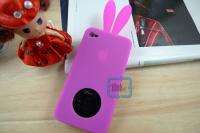 3D Rabbit Silicon Case Cover For iPhone 4 4G A95#Rose  