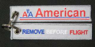 American Airlines AA Keyring Bag Tag Remove Before Flight style USA 