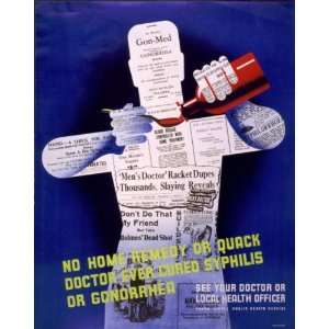  1941 poster No home remedy syphilis or gonorrhea