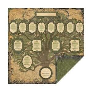 The Paper Company Memory Lane Double Sided Paper 12X12 Family Tree 