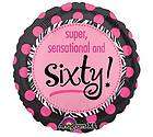 Super Sensational & Sixty 60 Happy Birthday 18 Balloon Dot Mylar Foil 