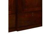   Antique Carved Flame Mahogany Triple Wardrobe Armoire Linen Press x