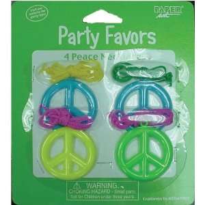  Tie Dye Fun Peace Sign Necklace 4 Pack Toys & Games