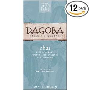 Dagoba Organic Chocolate Bar, Chai (Milk Chocolate, Crystallized 