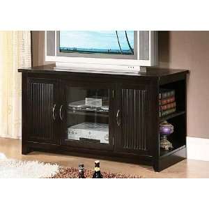  Folding TV Stand with Glass Door in Espresso Finish