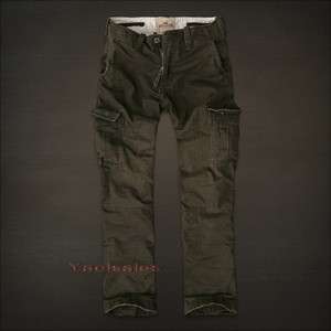 Hollister by Abercrombie Mens Military Cargo Pants Trousers Dark 