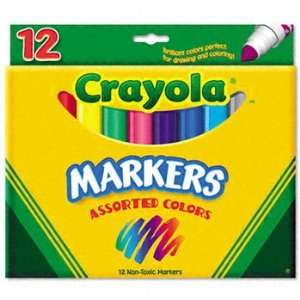  Non Washable Markers, Broad Point, Classic Colors, 12/Set 