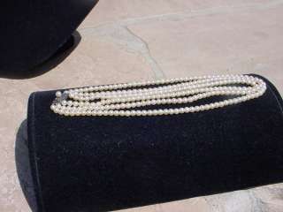 SS ~~MIKIMOTO~4.5 MM x 4 MM ~TRIPLE PEARL NECKLACE STRANDS~REAL 