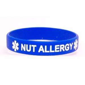  Dark Blue Medical Alert Nut Allergy Bracelet, Medium 