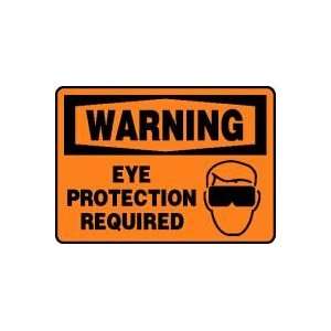 WARNING EYE PROTECTION REQUIRED (W/GRAPHIC) Sign   10 x 14 Adhesive 