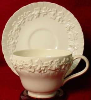 WEDGWOOD china QUEENSWARE Cream on Cream shell CUP & SAUCER Set  