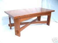 BIG 5/4 COFFEE TABLE THROUGH WEDGED TENNONS OAK MISSION  