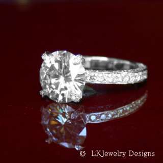   MOISSANITE ROUND MICRO PAVE ANTIQUE ENGAGEMENT WEDDING RING FROM C&C