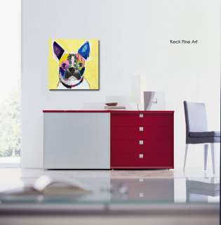 MICHEL KECK Boston Terrier Dog Pop Art Abstract Modern Dog Art  