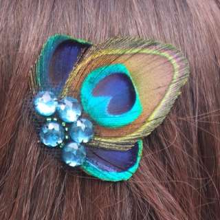   Feather Wedding Bridal Bridesmaids Fascinator Hair Clip Barrette
