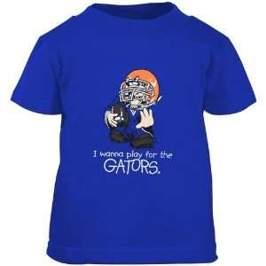   Gators Royal Blue Infant I Wanna Play T shirt
