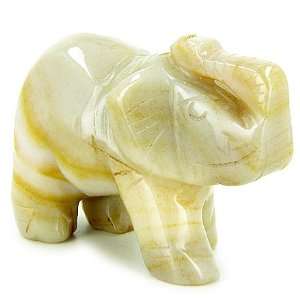  Good Luck Talisman Natural Agate Elephant Gemstone Carving 