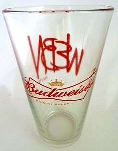 Budwesier Pint Beer Bar Glass 102.7 WEBN Fireworks Ohio  
