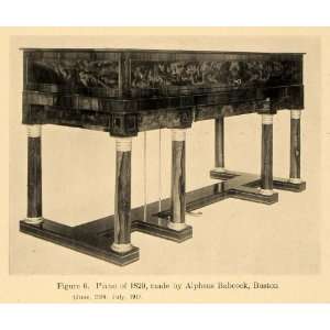  1920 Print 1829 Piano Instrument Alpheus Babcock Boston 