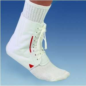  BI LATERAL ANKLE BRACE, WHIITE   LG